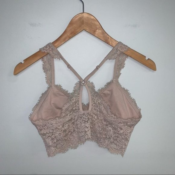 Aerie Bralette Women’s Size Small Antique Rose Pink Eyelash Lace Racerback - Picture 4 of 10